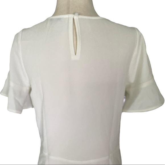 Madewell Flare Hem Ruffle Sleeve White Top - XXS - Picture 9 of 13